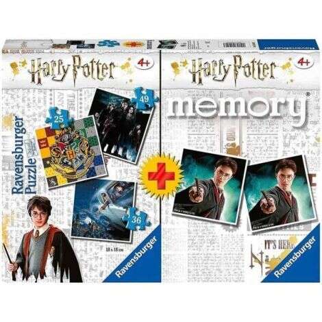 Puzzle + Joc Memory Harry Potter, 25/36/49 Piese