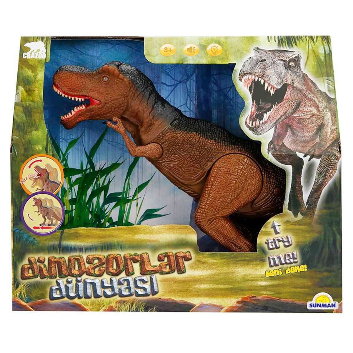 Figurina Dinozaur cu lumini si sunete, Crazoo, Maro