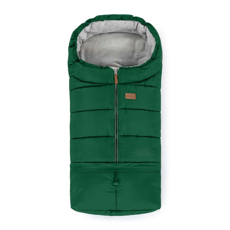 Petite&mars - sac de iarna pentru carucior, landou sau scaun auto jibot, 100x48 cm, impermeabil, cu elemente reflectorizante, extensibil, 3 in 1, green