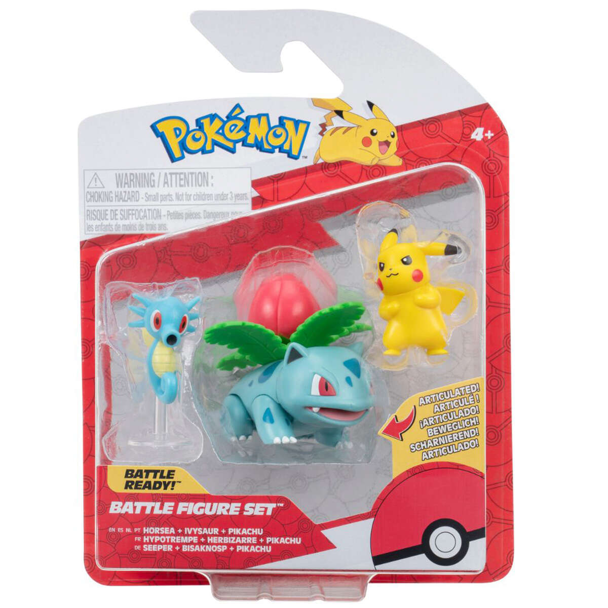 Set 3 figurine de actiune, Pokemon, Horsea, Ivysaur, Pikachu