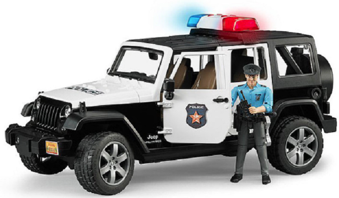 Masina - Jeep Wrangler Unlimited Rubicon de politie cu sirena si figurina | Burder