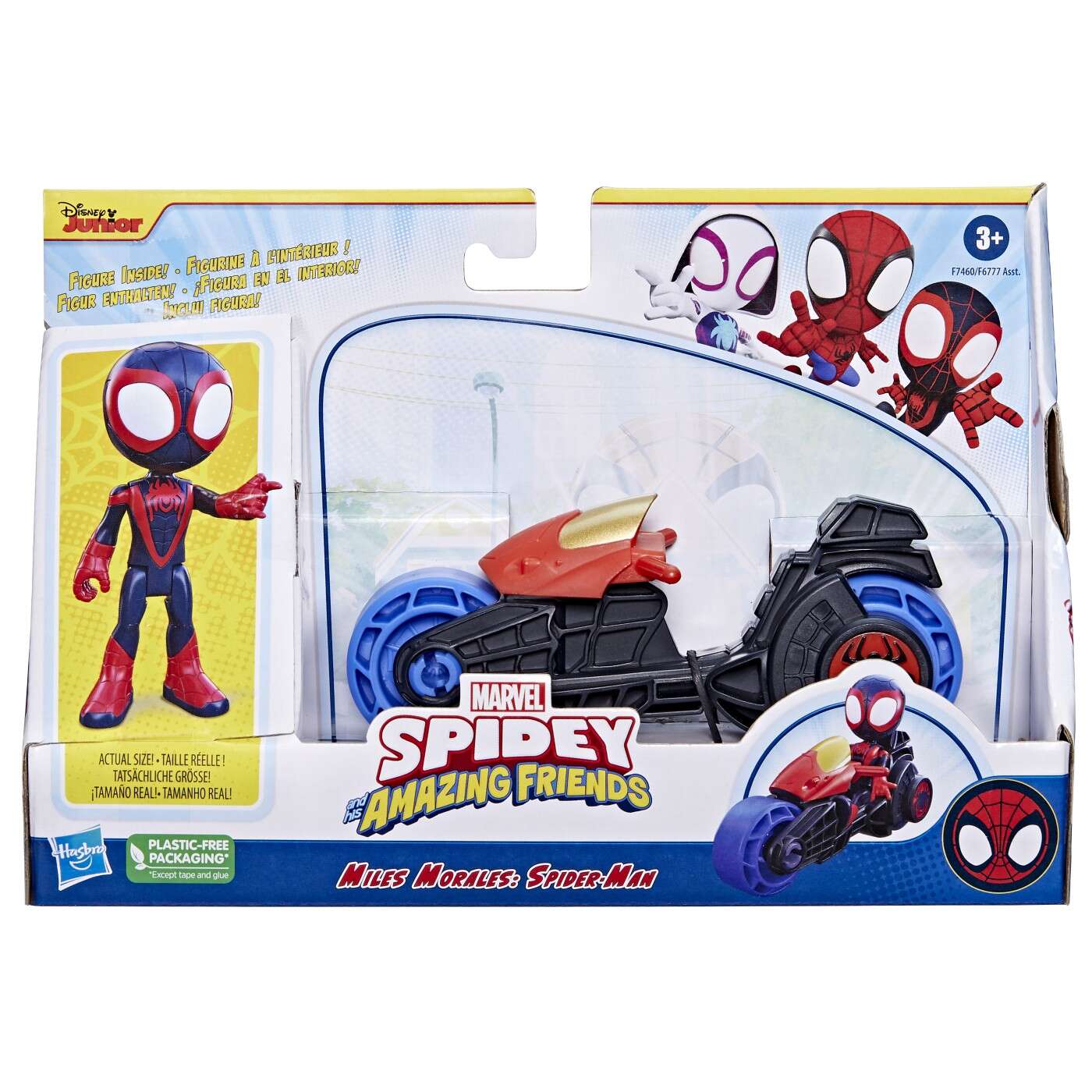 Set figurina - Spidey And His Amazing Friends - Miles Morales: Spider-Man cu motocicleta | Hasbro