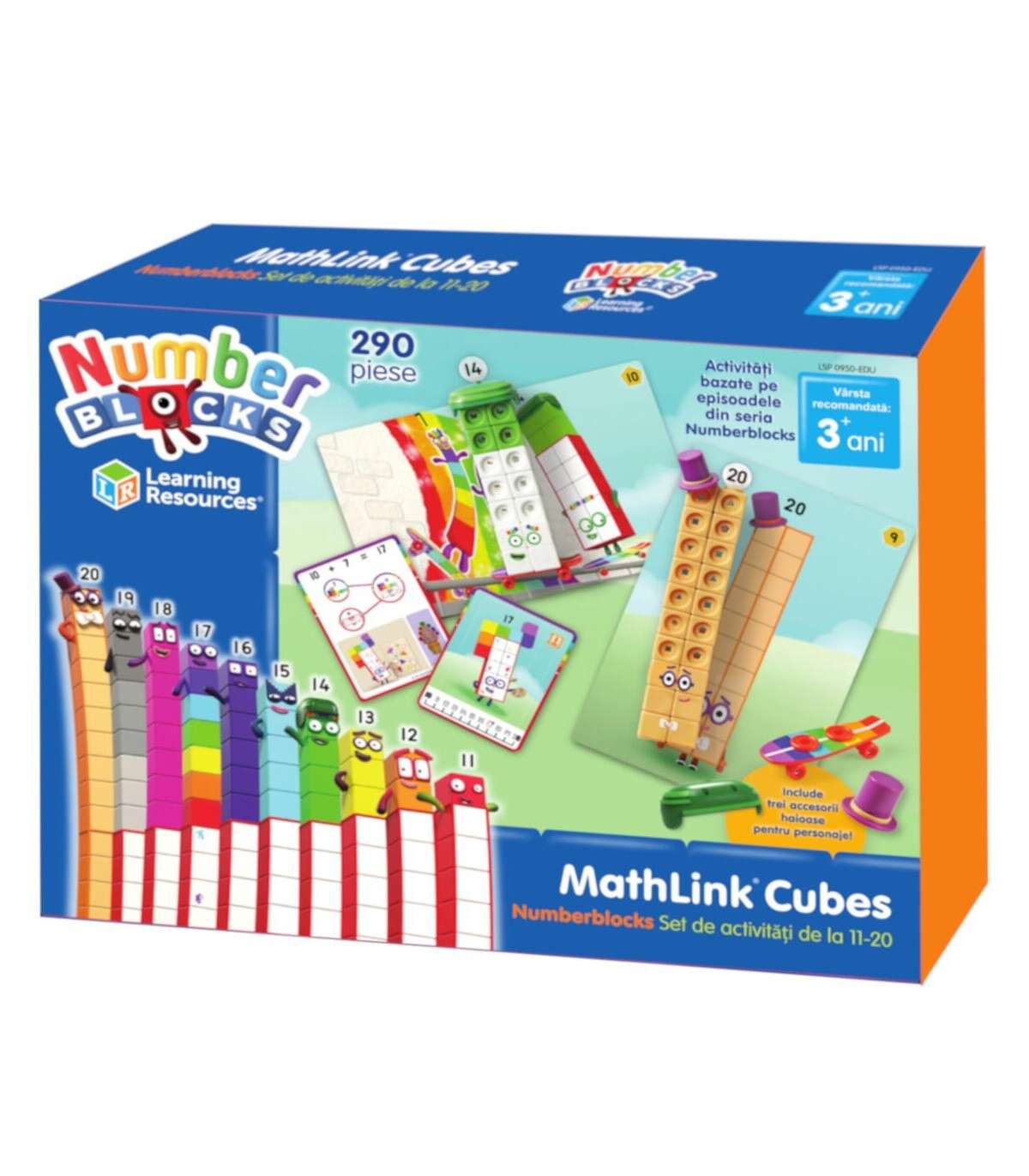 Joc educativ - Numberlocks - MathLink Cubes, 290 piese | Learning Resources