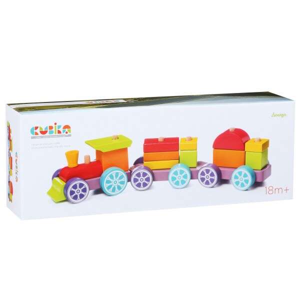 Jucarie din lemn - Cubika - Tren Rainbow Express | Cubika