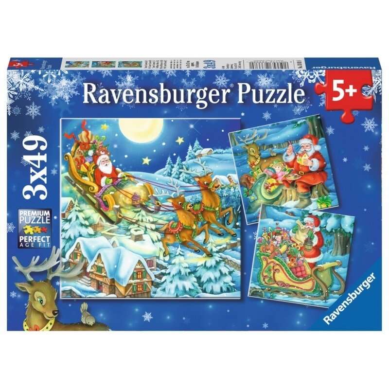 Ravensburger - Puzzle Craciun Magic, 3x49 piese
